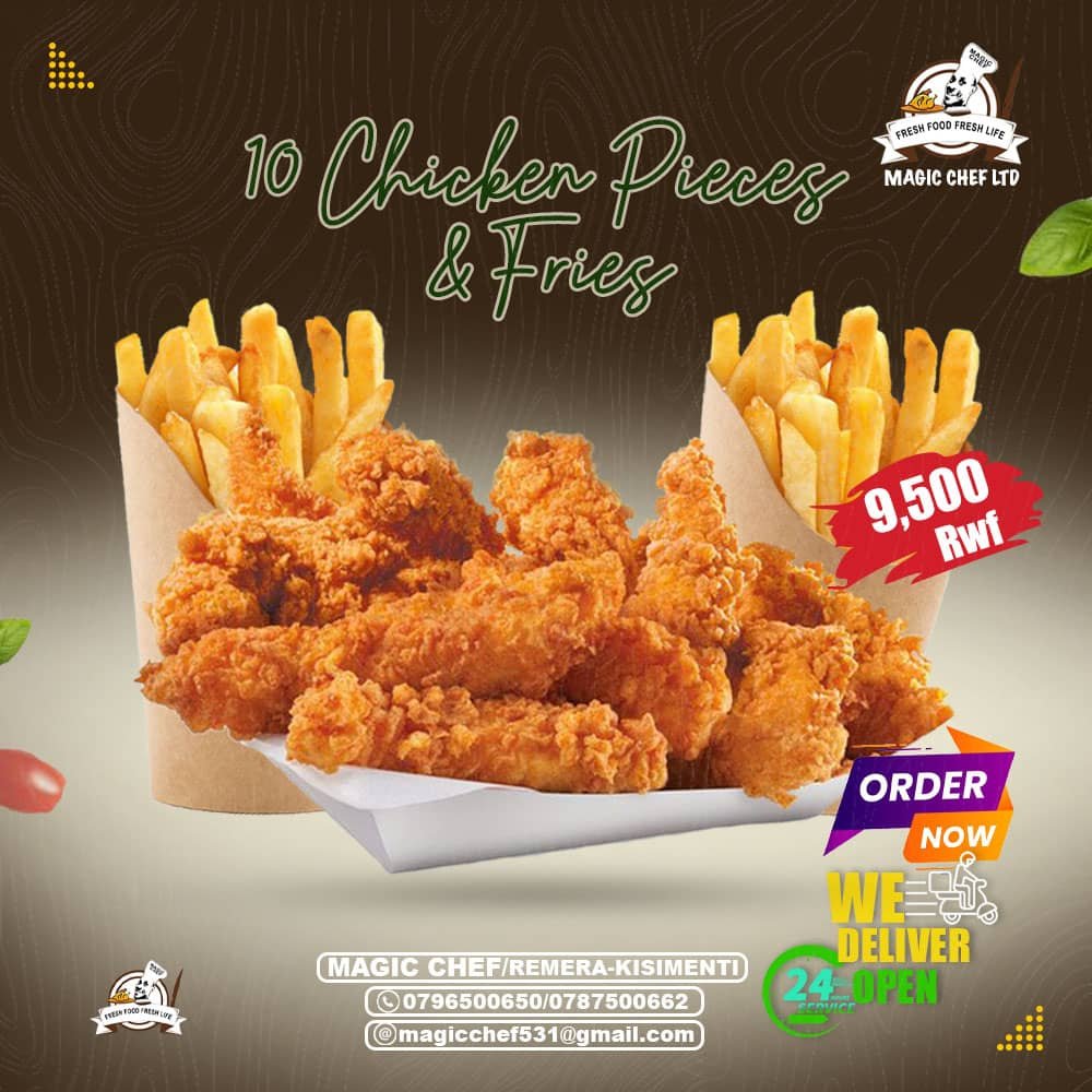 10 Chicken pieces and Fries 